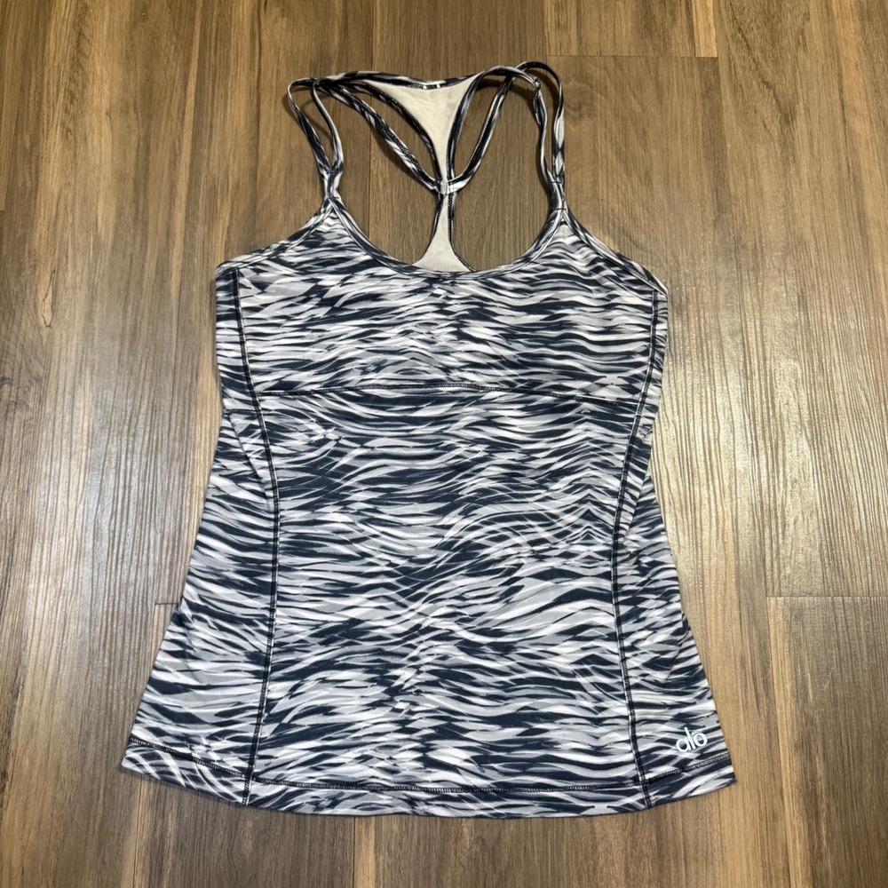 Alo Yoga Waves Tank Top Women's Small Black/White Activewear *Unsized*